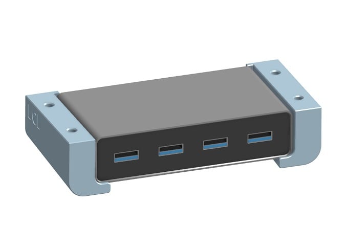 Moshi iLynx USB-keskitin pöytätelineen alle