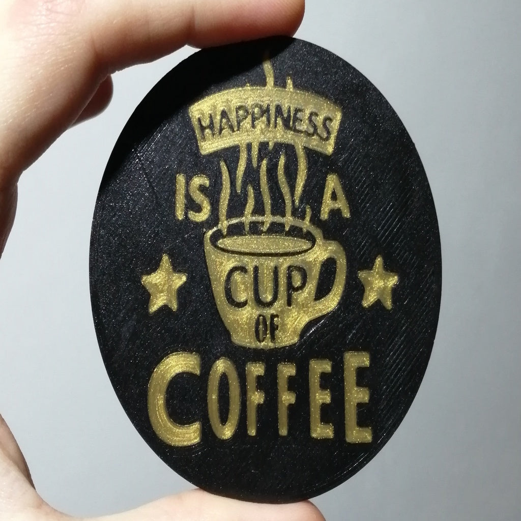 Kahvitarjotin Multipass-moniväripainatuksella &quot;Coffee Happiness&quot;