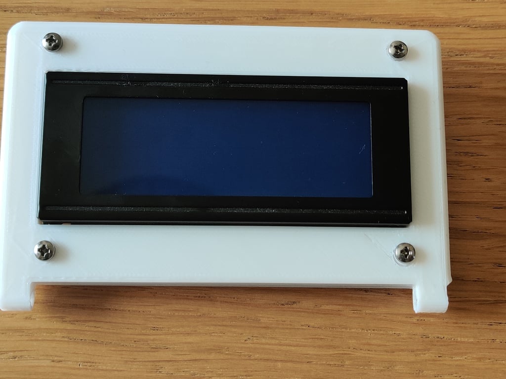 Joustava LCD2004-teline, jossa on pidike Arduino nanolle ja Raspberry pi zerolle