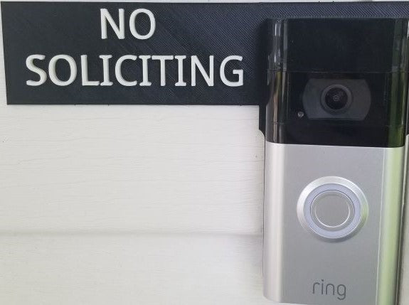 Ring Doorbell -kiinnitys &quot;No Sale&quot; -kyltillä