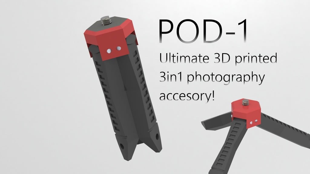 POD-1 Ultimate 3in1 Photo -tarvikkeet: kamera, kahva, yksijalka, kolmijalka