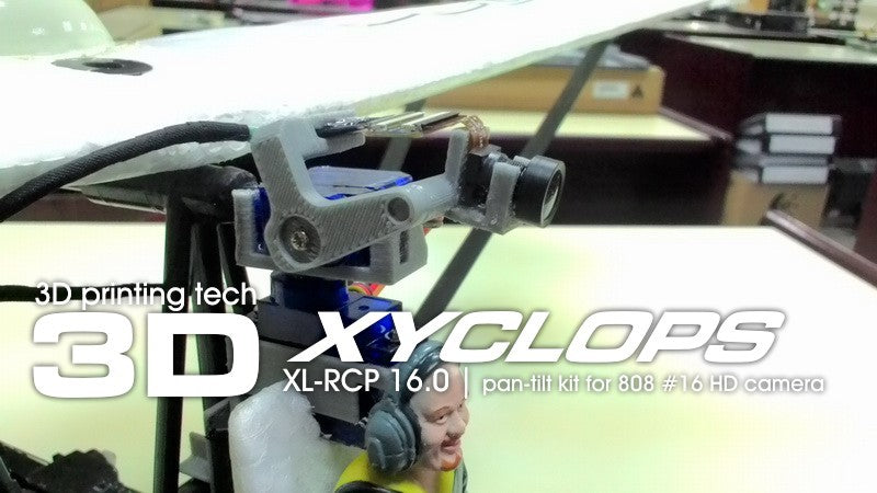 XL-RCP 16.0 XYCLOPS: Ohjaamokameran kallistuskulma 808 #16 HD-kameralle ES Drifter Ultralightille